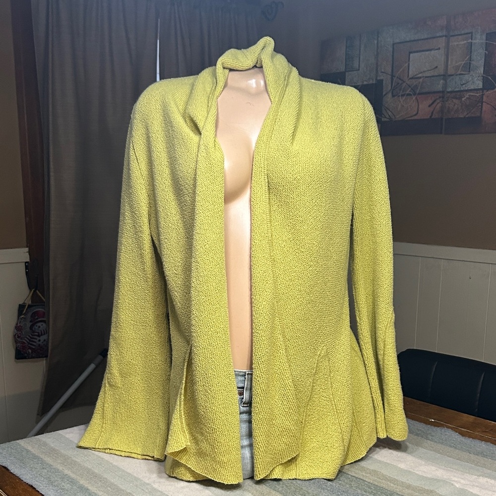 Beyond Threads Vibrant Yellow Knit Cardigan